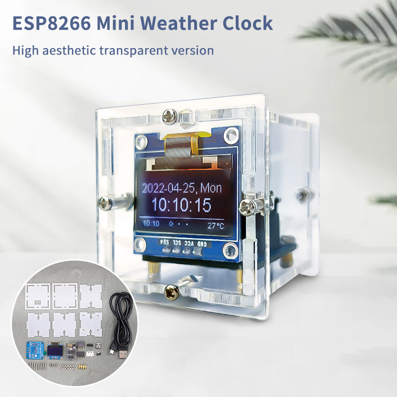 ESP8266 Mini Weather Clock Kit - Diy Electronics Kits For Kids review and price