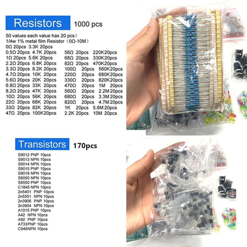 1900pcs Component Box Kit with - Resistor Kit 1 4W review and price