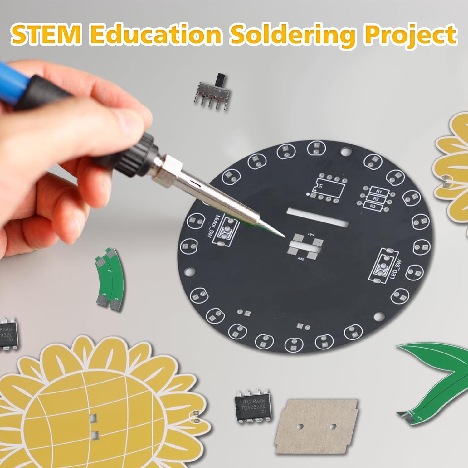 Light Chasing Sunflower Solder - Diy Electronics Kits For Kids review and price