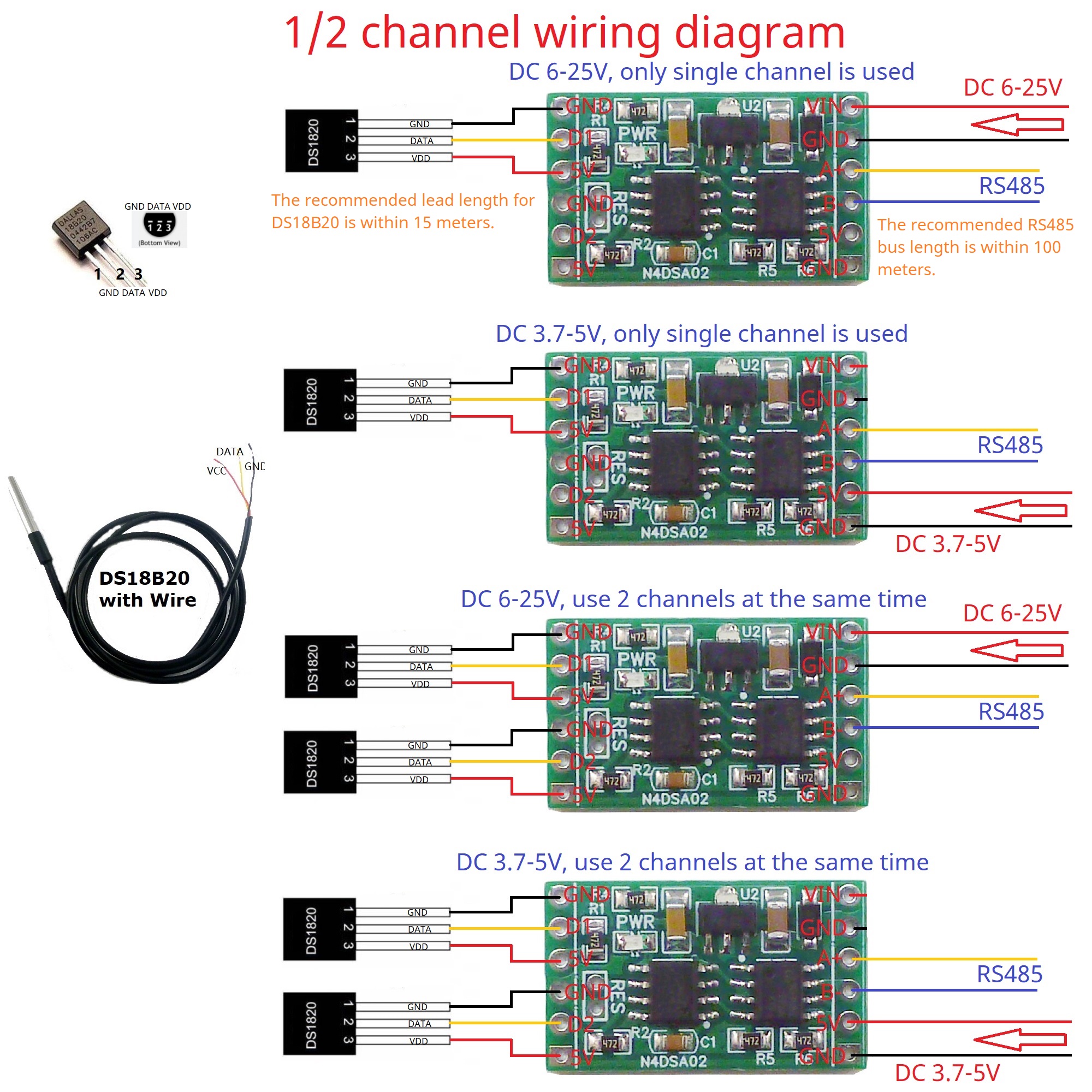 DS18B20 RS485 Adapter Board fo - Ds18B20 Temperature Sensor review and price