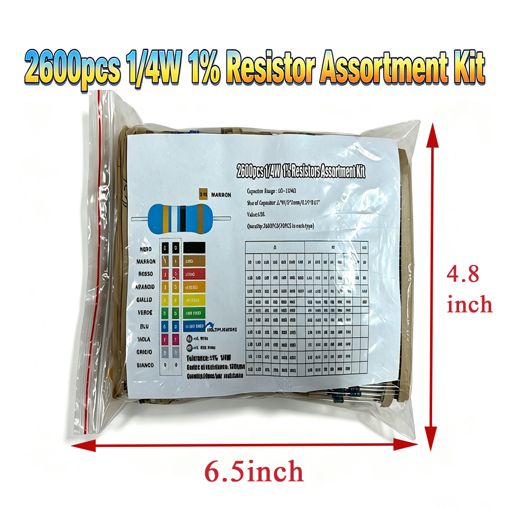 2600pcs Metal Film Resistors A - Resistor Kit 1 4W review and price