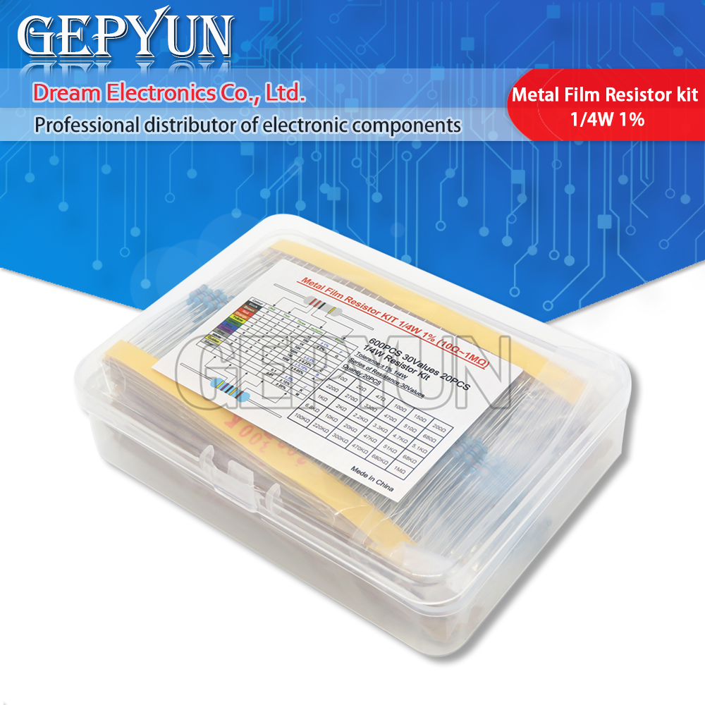 600PCS 30Values* 20PCS 1% 1/4W - Resistor Kit 1 4W review and price