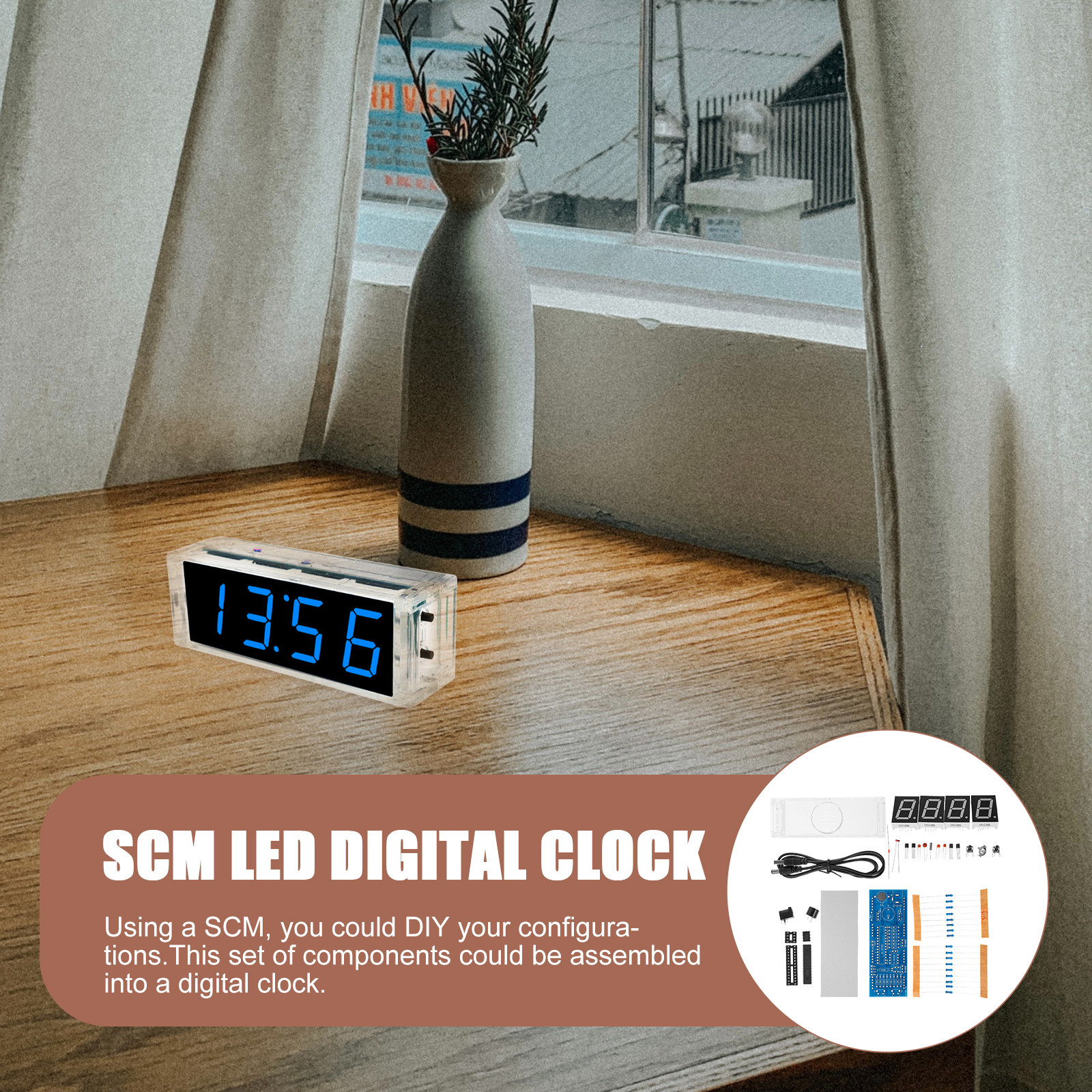 1Set Scm Digital LED Clock Kit - Diy Electronic Components review and price
