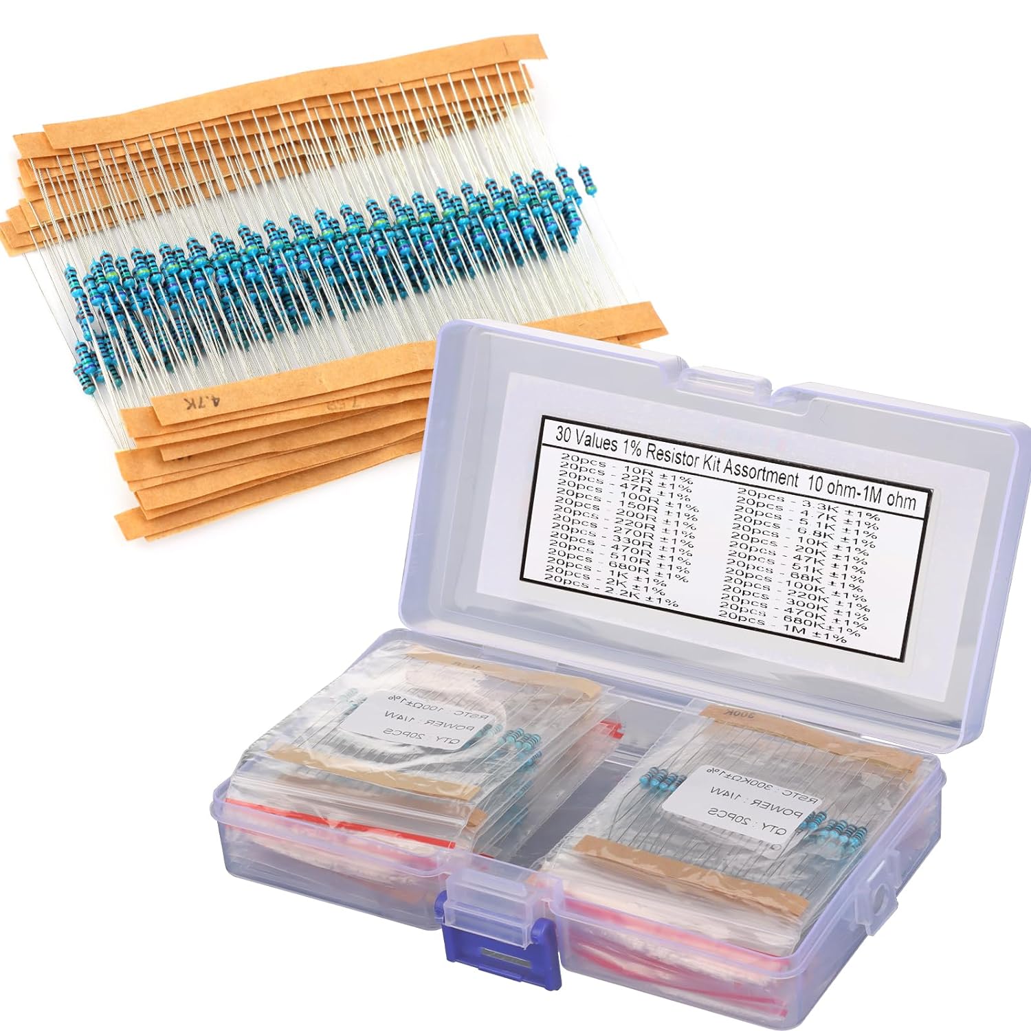 600 Pcs Metal Film Resistor Ki - Resistor Kit 1 4W review and price