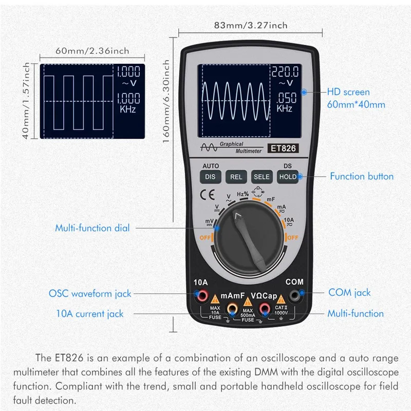 ET827 Handheld Digital Oscillo - Oscilloscope Dso Mini review and price