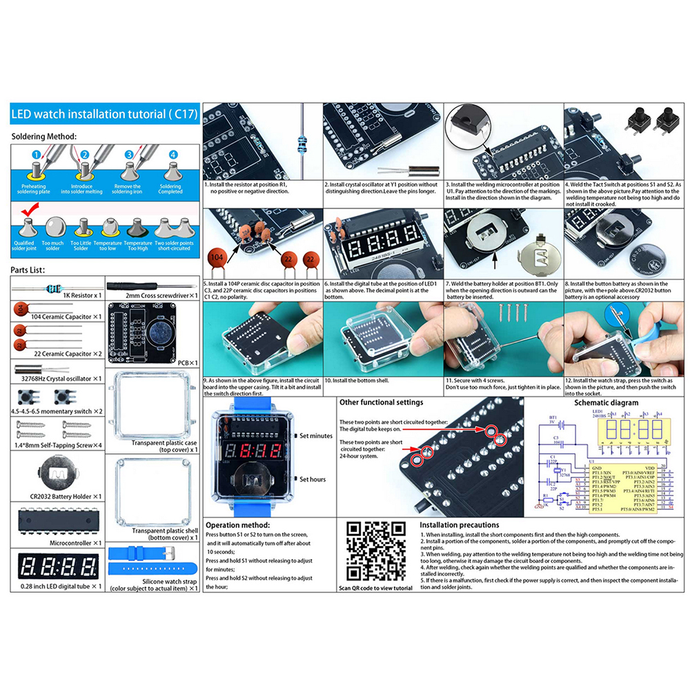 DIY Electronic Watch Kit 0.28' - Diy Electronics Kits For Kids review and price