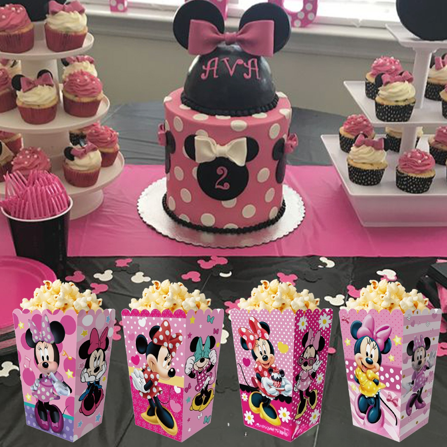 12Pcs Minnie Popcorn Box Party - Diy Mouse Electronics review and price